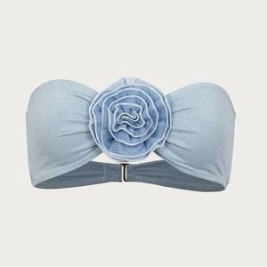 SAME Swim Rose Bandeau Top in Denim